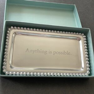 Mariposa “Anything is possible.” Silver Tray New in original box